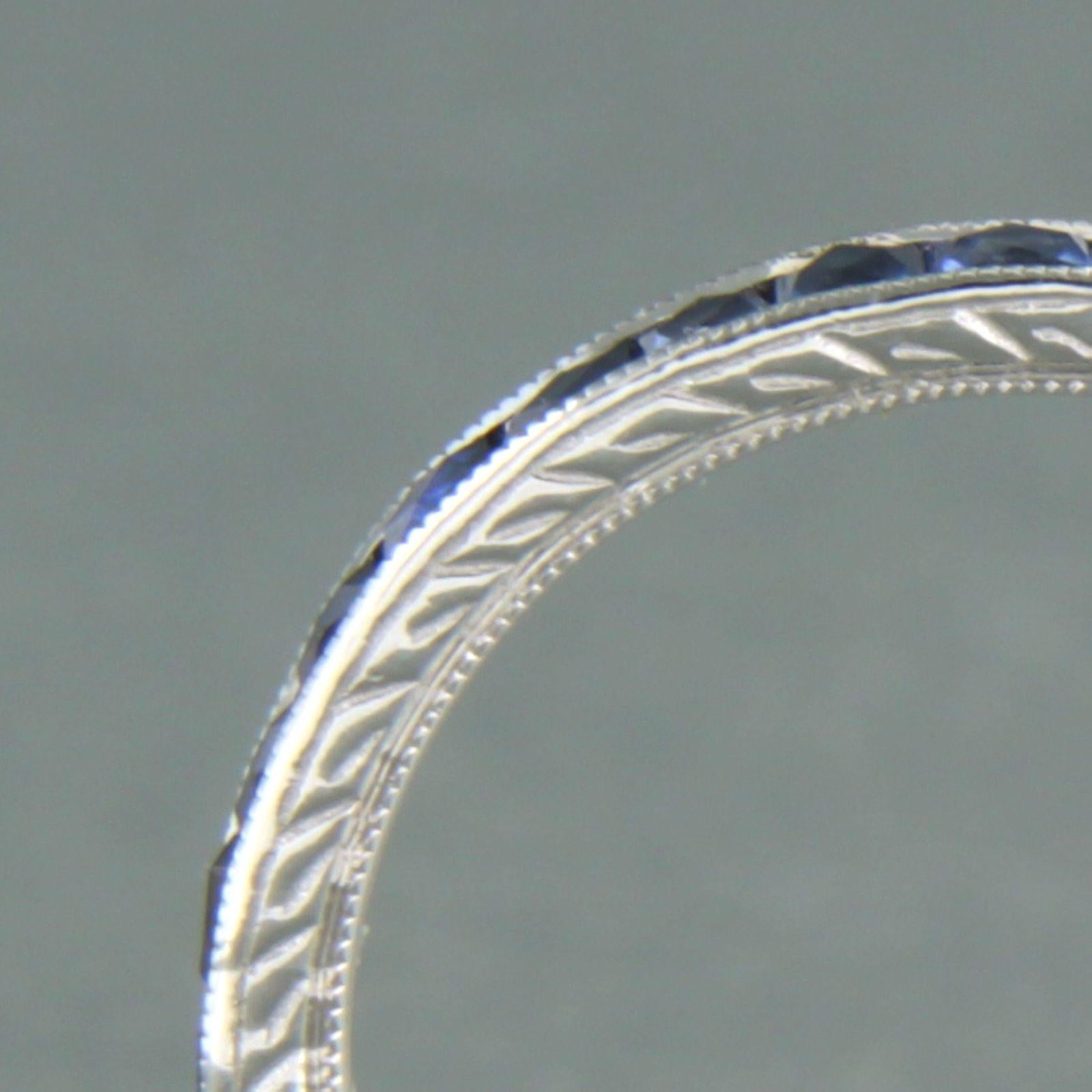 Eternity ring set with sapphire up to 1.50ct. 14k white gold In New Condition For Sale In The Hague, ZH