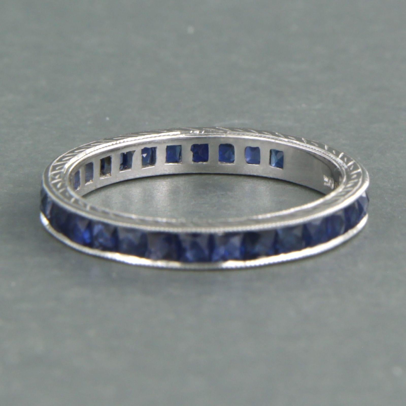 Eternity ring set with sapphire up to 1.50ct. 14k white gold For Sale 1