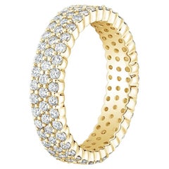 Eternity Triple Row 14K Gold Diamond Band Ring