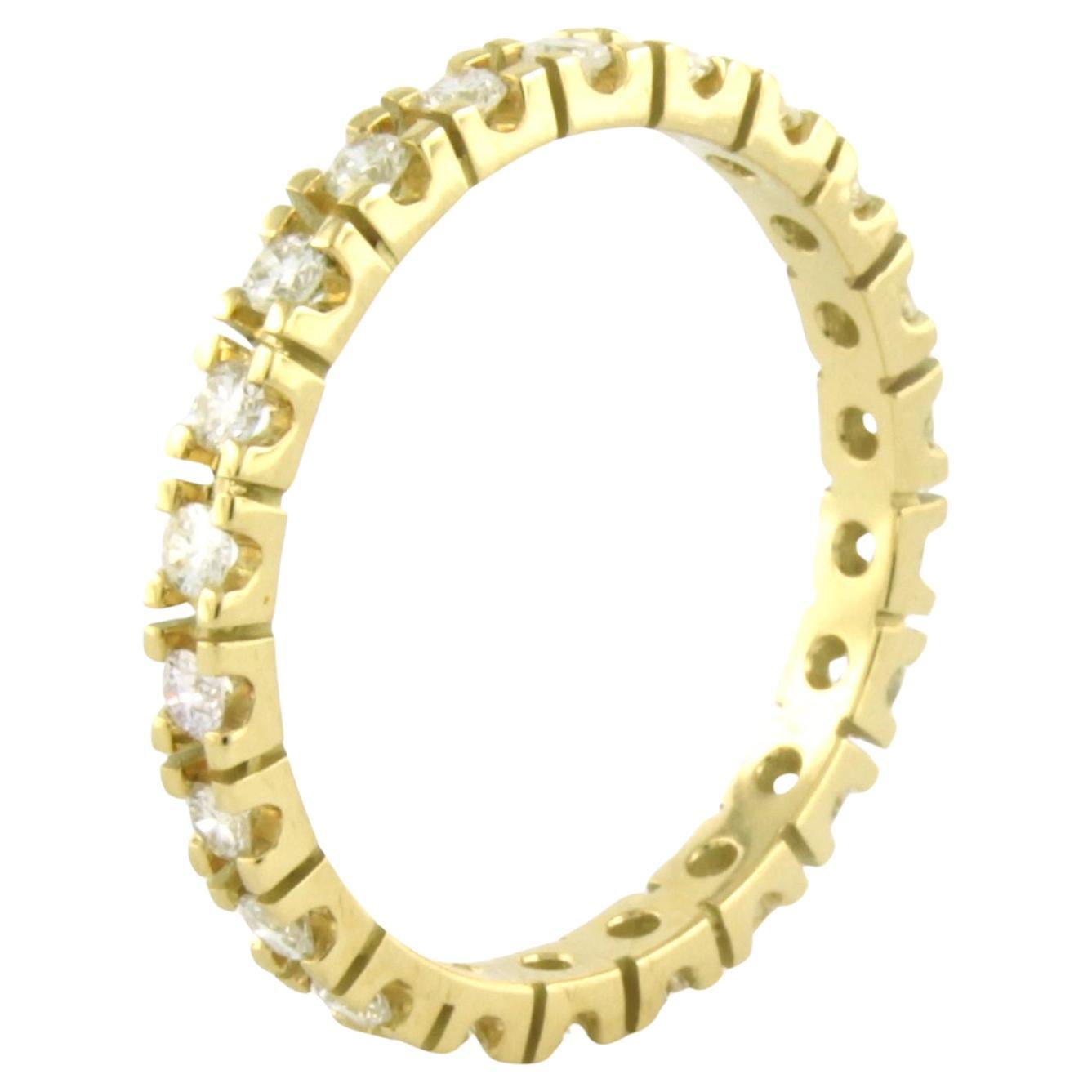 Eternity ring with brilliant cut diamonds up to 0.65ct 18k yellow gold