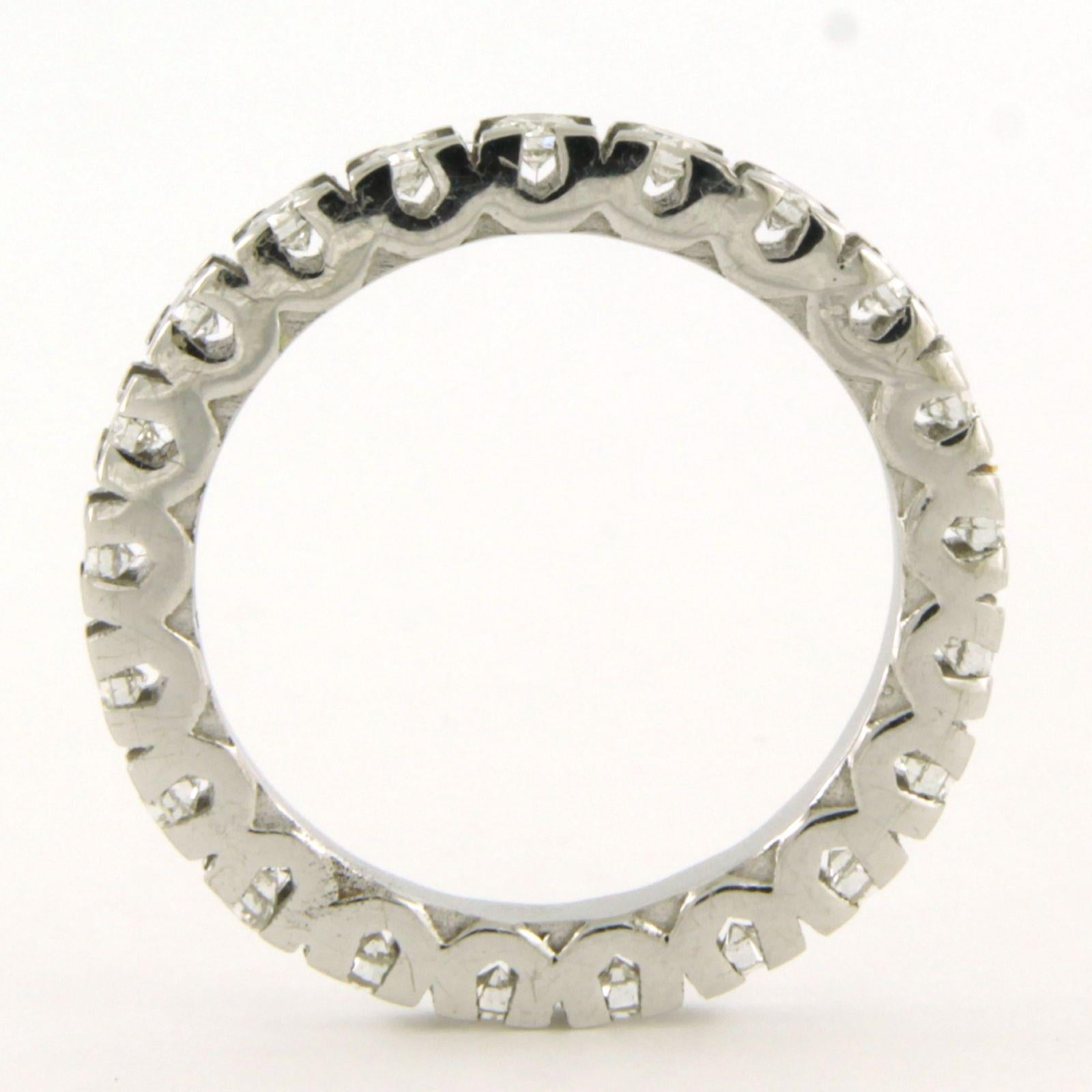 Bague éternité avec diamants taille brillant jusqu'à 0,85ct Or blanc 18k Pour femmes en vente