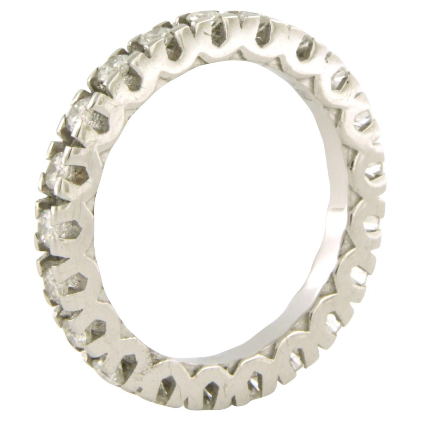Bague éternité avec diamants taille brillant jusqu'à 0,85ct Or blanc 18k