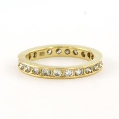 Eternity-Ring mit Diamanten im Brillantschliff bis zu 1,00 ct, 14-karätiges Gelbgold