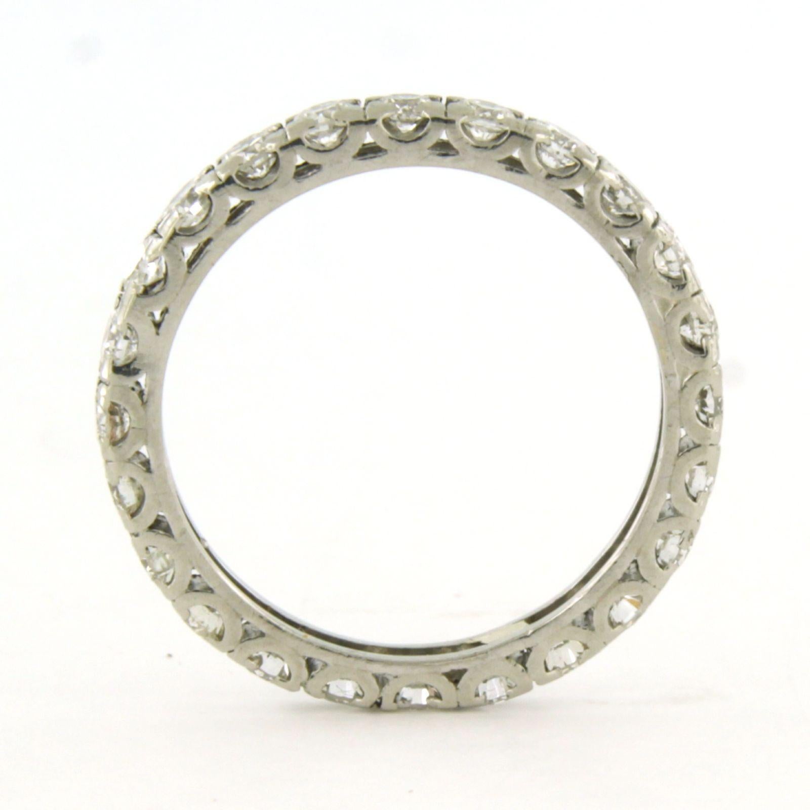 Modern Eternity ring with brilliant cut diamonds up to 1.00ct 2.8 grams platinum For Sale