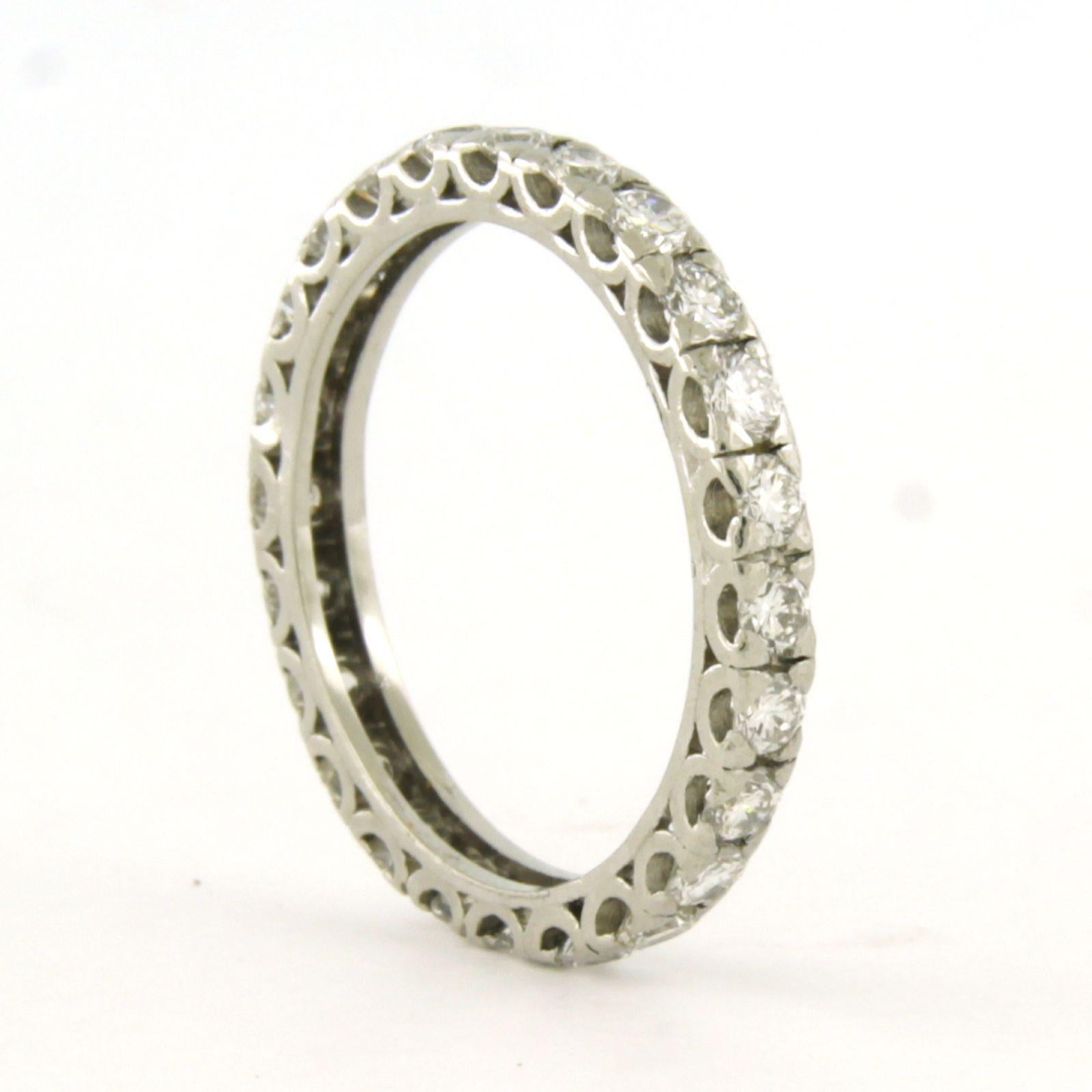 Brilliant Cut Eternity ring with brilliant cut diamonds up to 1.00ct 2.8 grams platinum For Sale