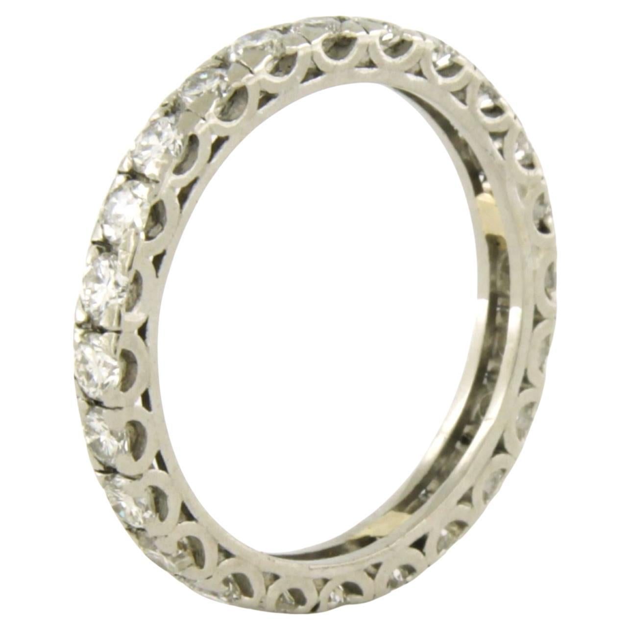 Eternity ring with brilliant cut diamonds up to 1.00ct 2.8 grams platinum For Sale