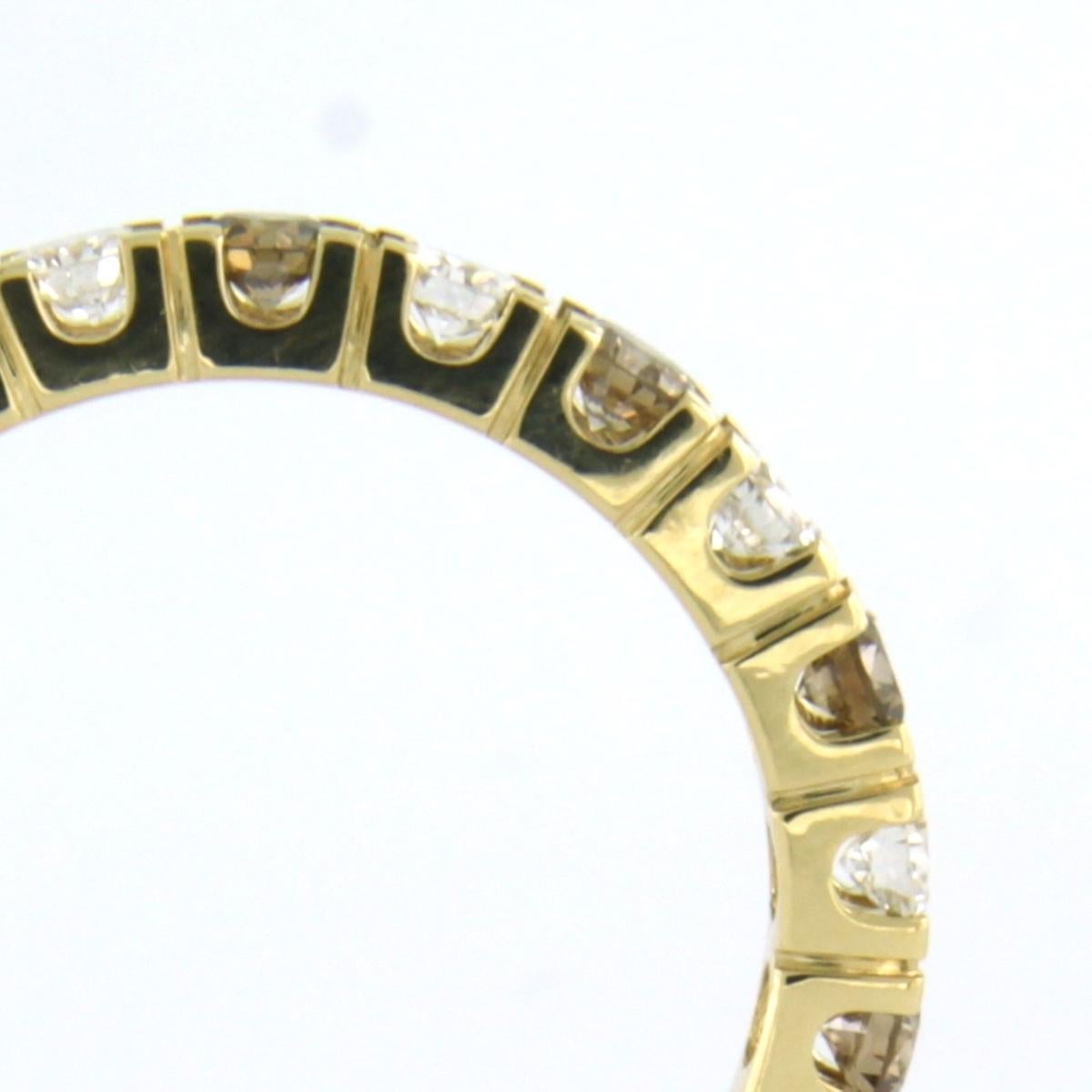 Women's Eternity ring with brilliant cut diamonds up to 1.34ct 18k yellow gold 2.4 grams For Sale