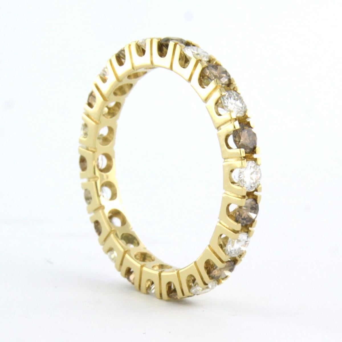 Eternity ring with brilliant cut diamonds up to 1.34ct 18k yellow gold 2.4 grams For Sale 1