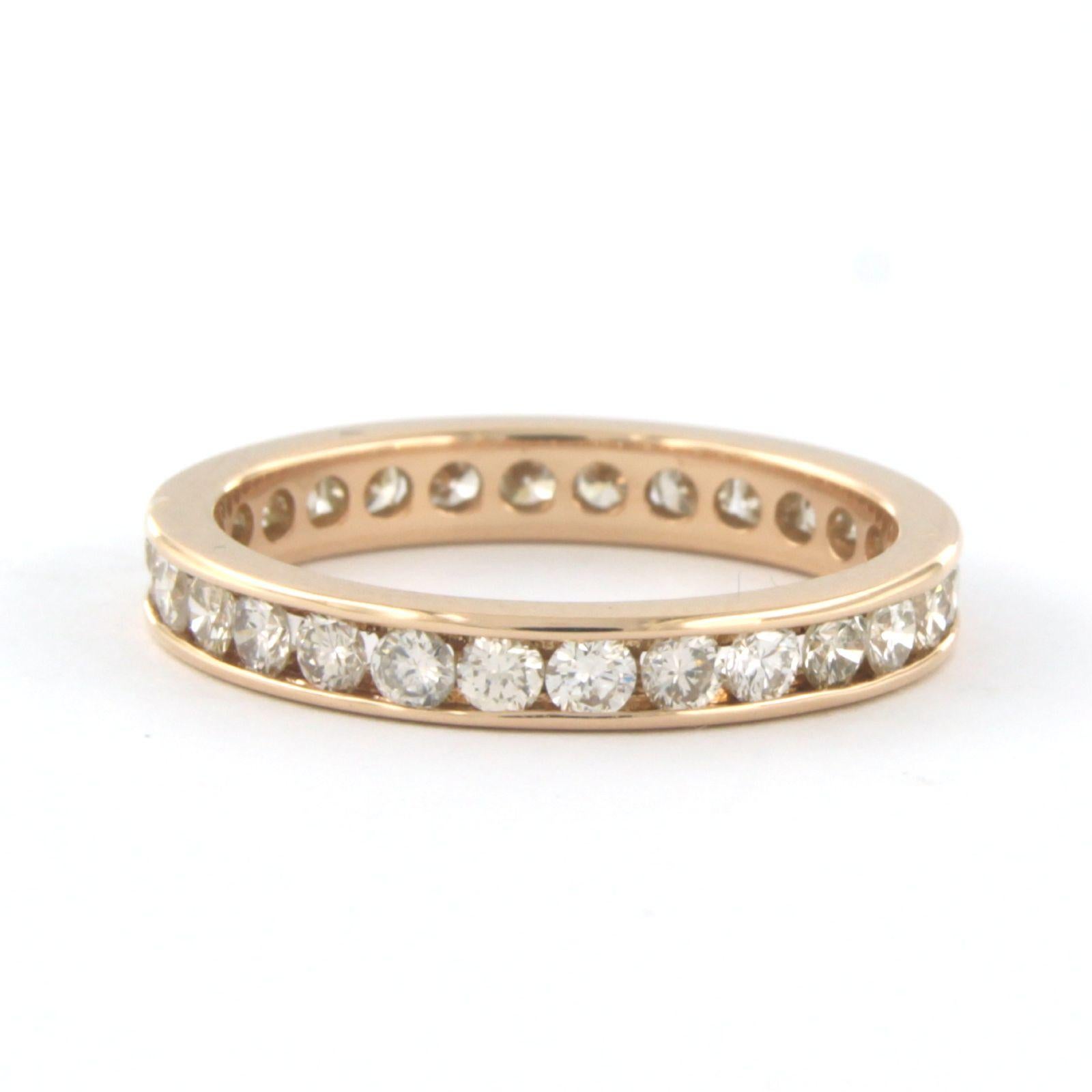 Moderne Bague éternité avec diamants taille brillant jusqu'à 1,50ct Or rose 18k 2,5 grammes en vente
