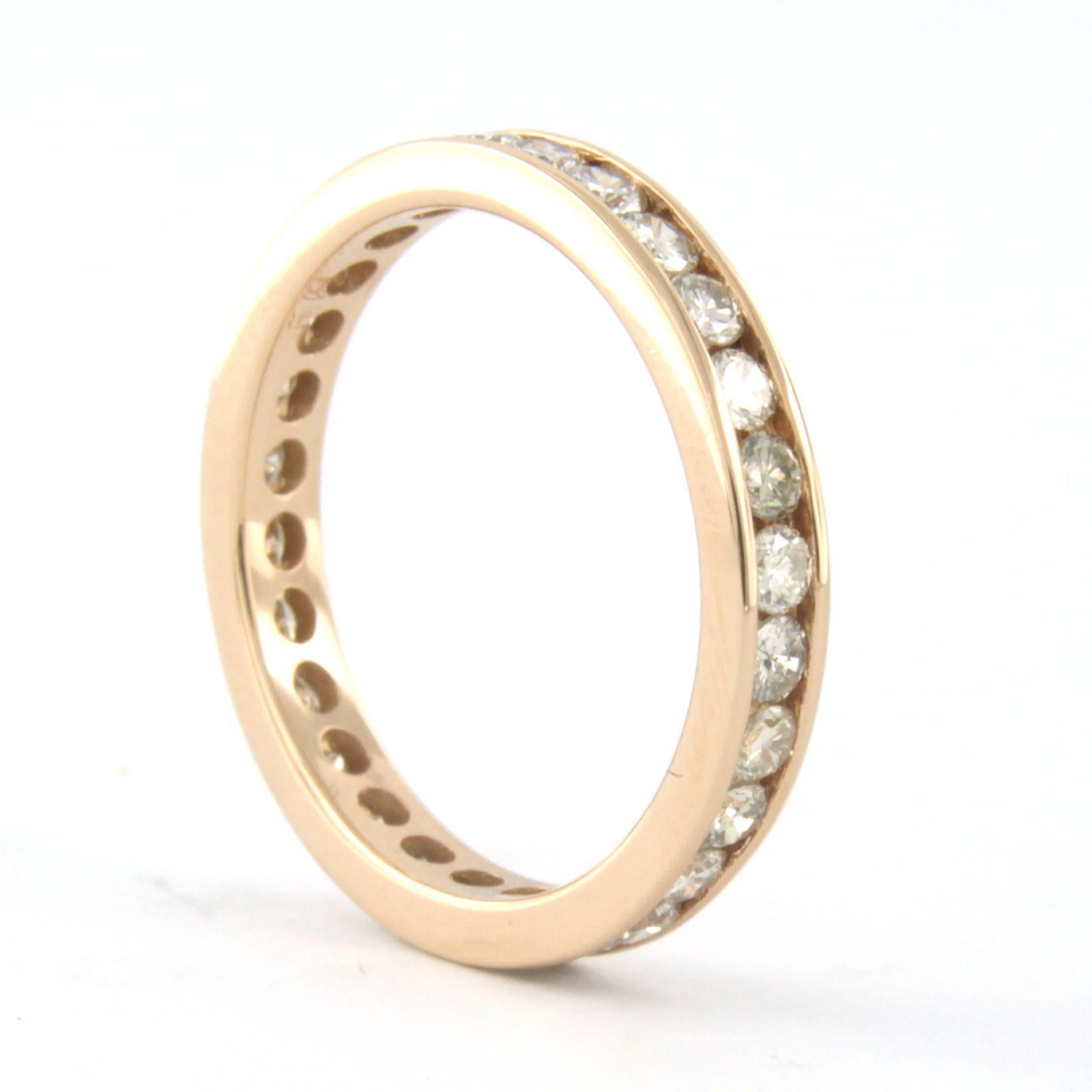 Bague éternité avec diamants taille brillant jusqu'à 1,50ct Or rose 18k 2,5 grammes Pour femmes en vente