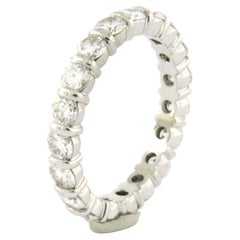 Anello Eternity con diamanti a taglio brillante fino a 1,70 ct, oro 18k, 3,1 grammi