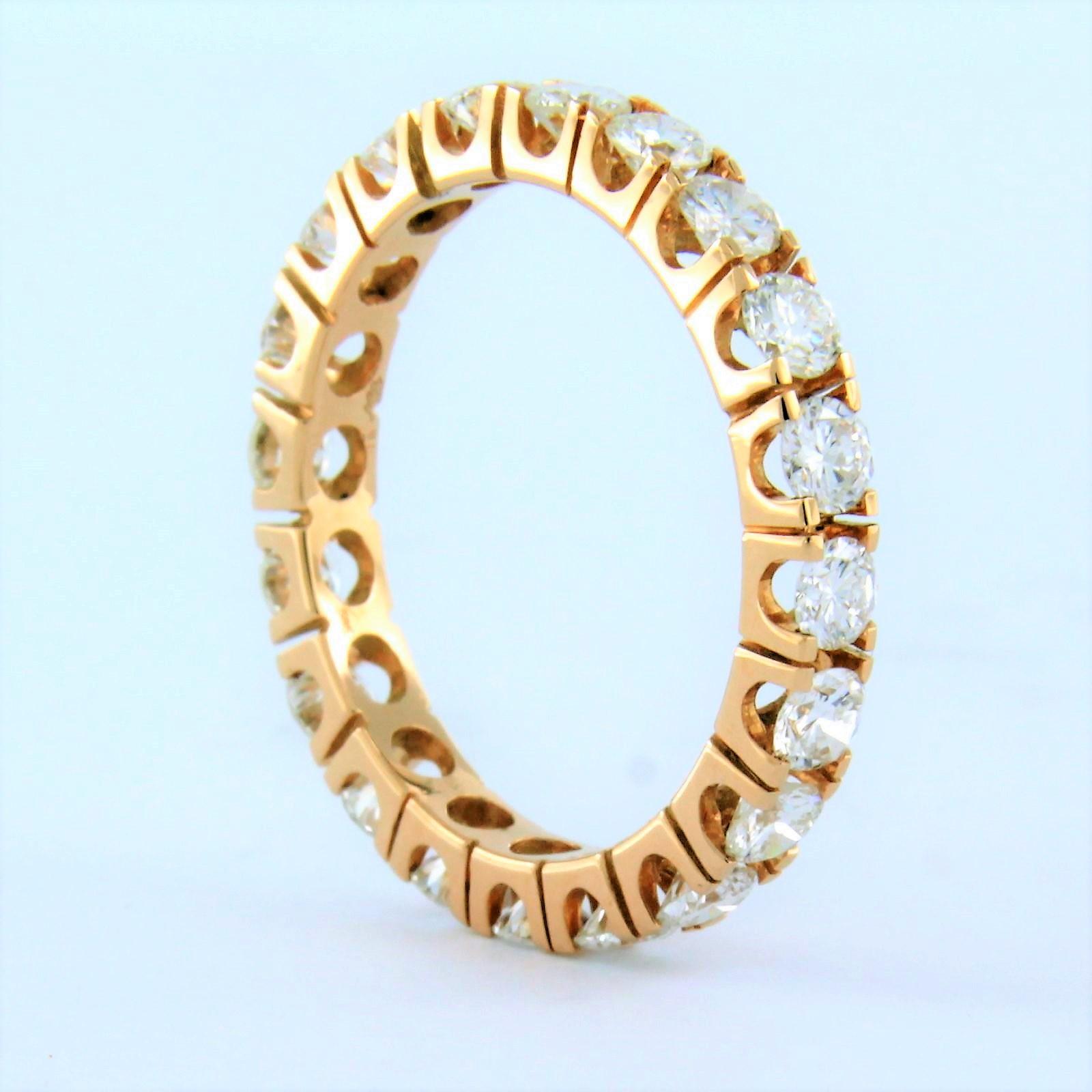 Modern Eternity Ring with Diamond 14k pink gold For Sale