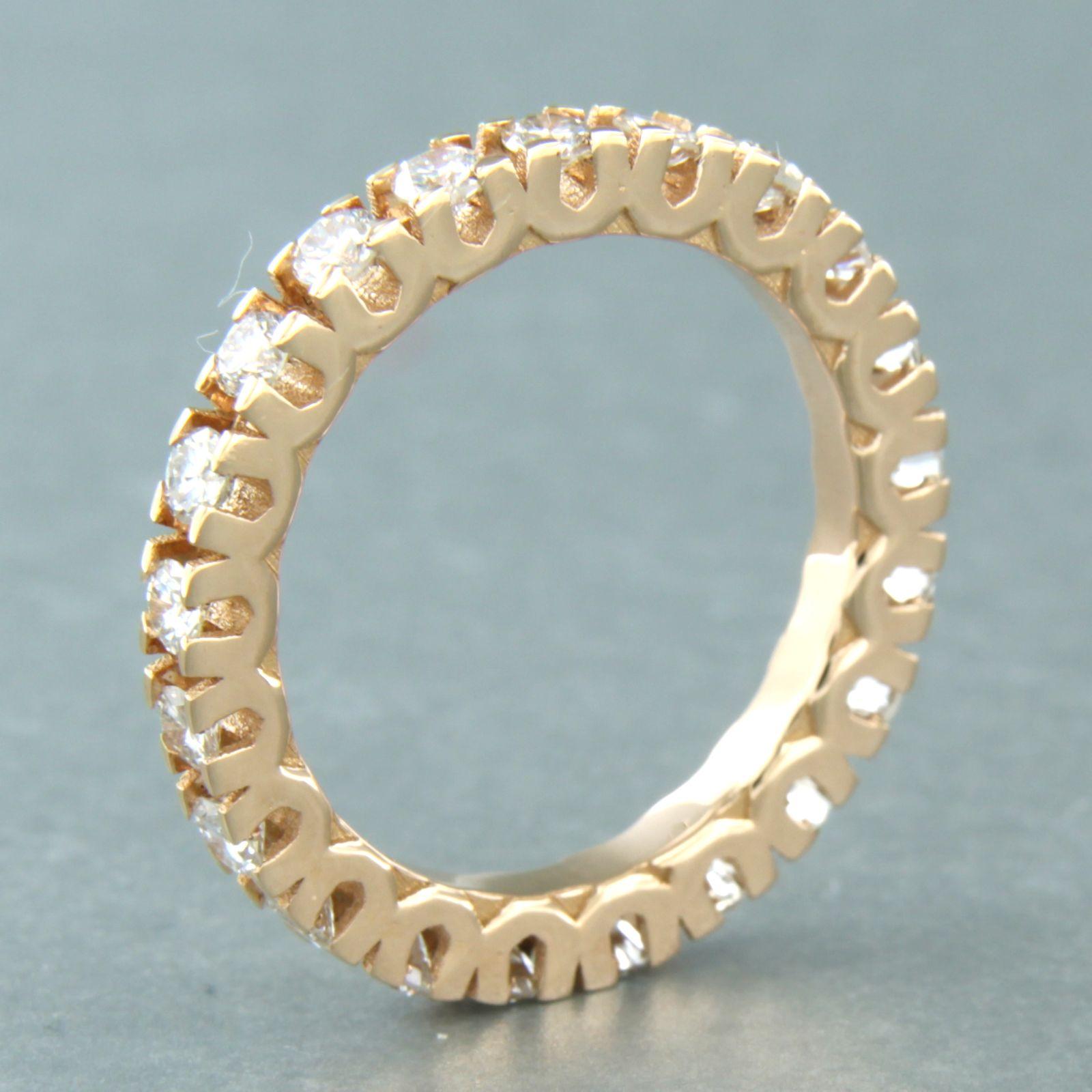 Modern Eternity Ring with Diamond 18k pink gold For Sale