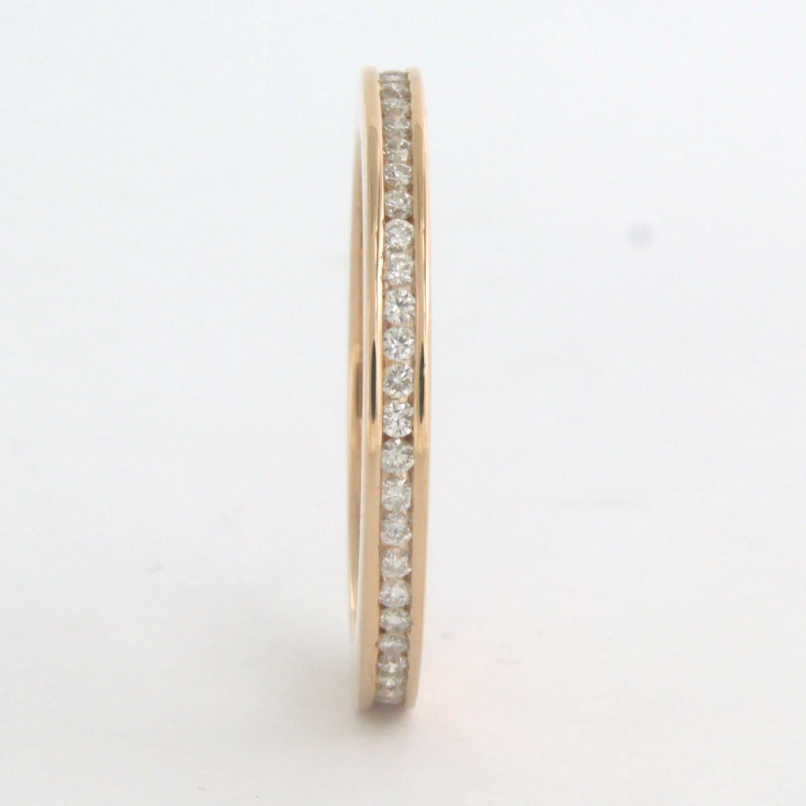 Brilliant Cut Eternity Ring with diamonds up to 0.60ct. 18k pink gold For Sale
