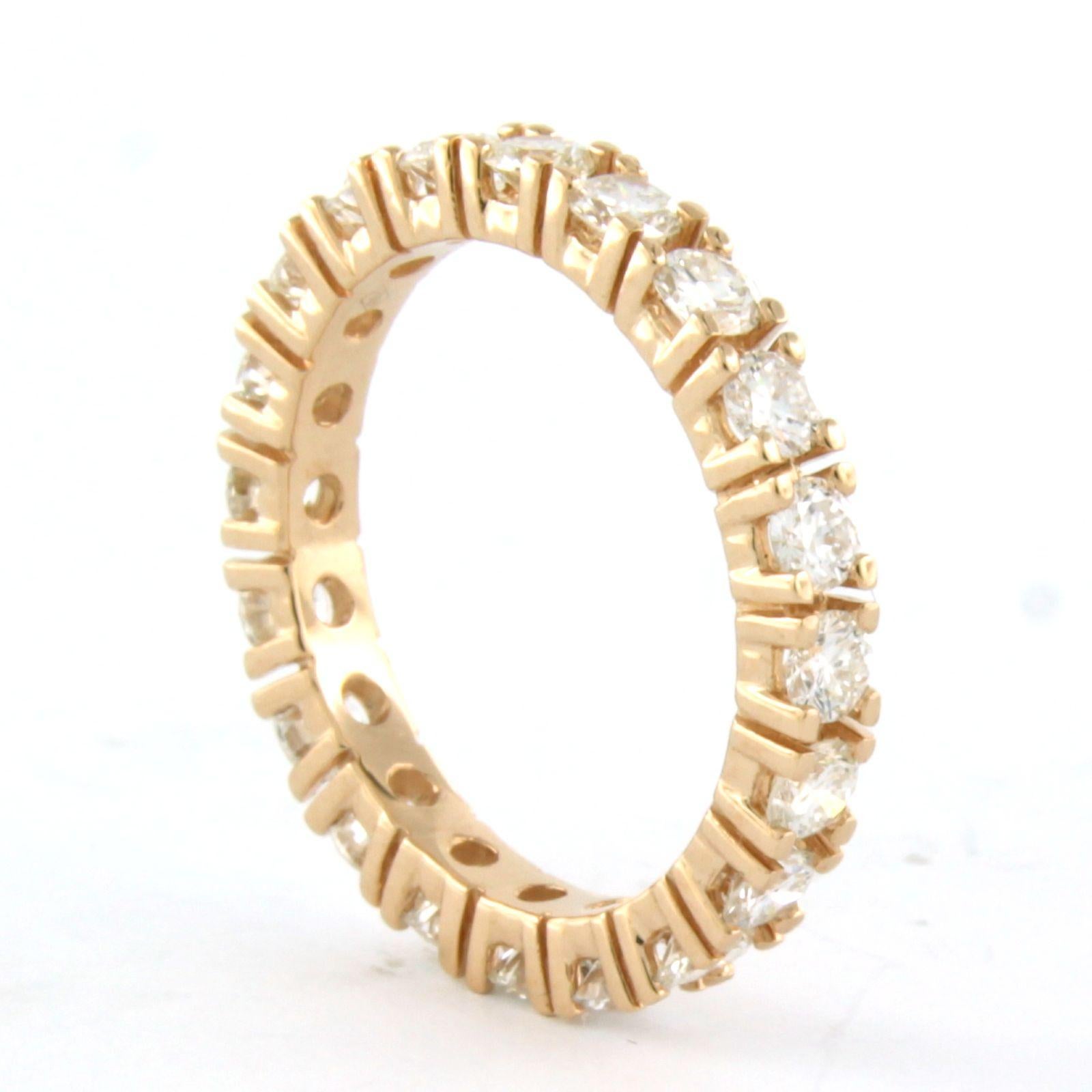 Modern Eternity Ring with diamonds up to 1.80ct  18k pink gold For Sale