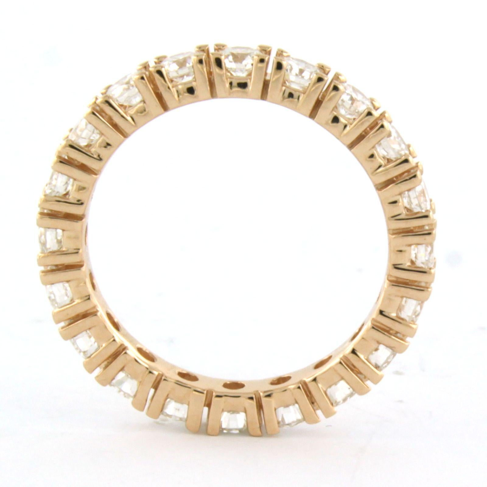 Brilliant Cut Eternity Ring with diamonds up to 1.80ct  18k pink gold For Sale