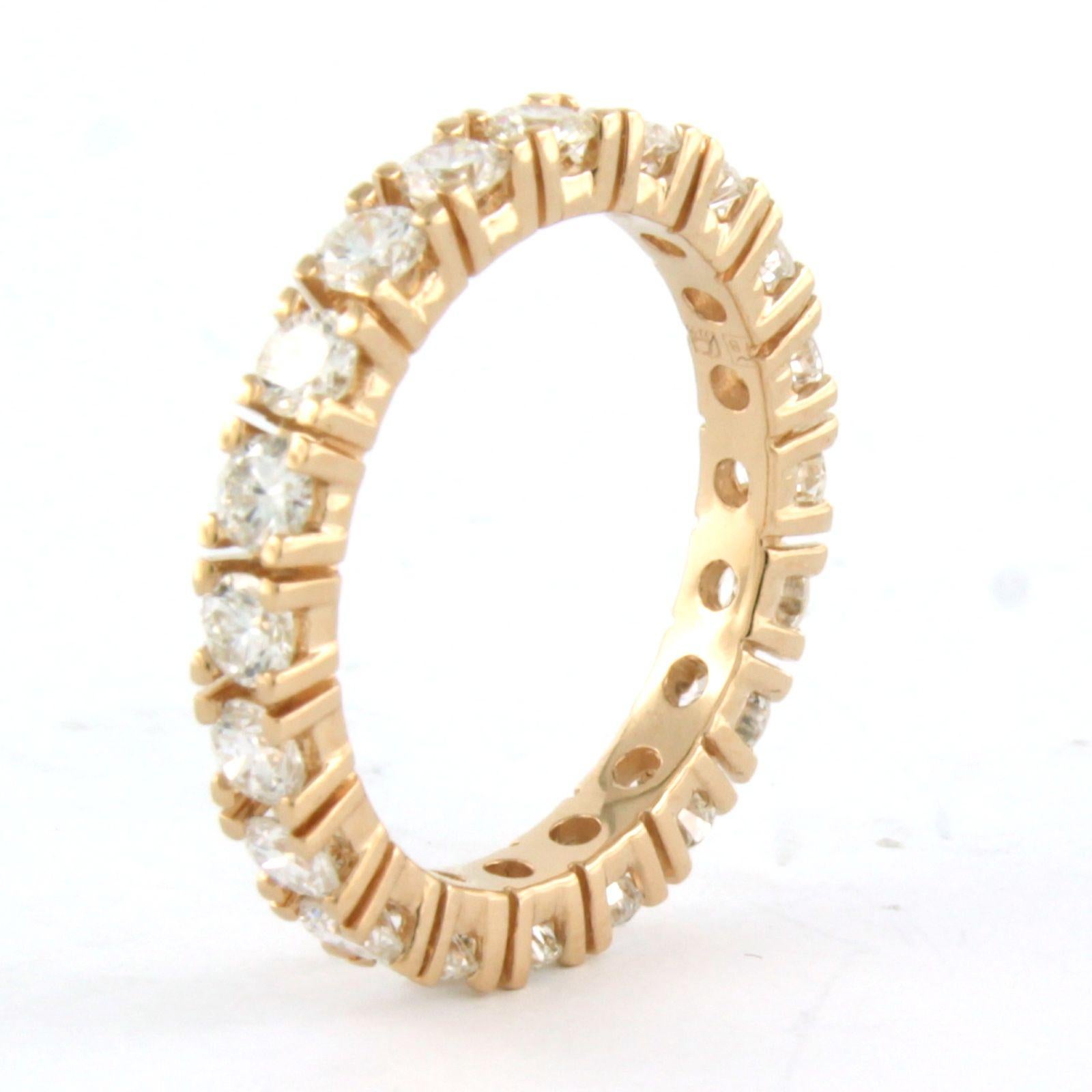 Eternity Ring with diamonds up to 1.80ct  18k pink gold In New Condition For Sale In The Hague, ZH