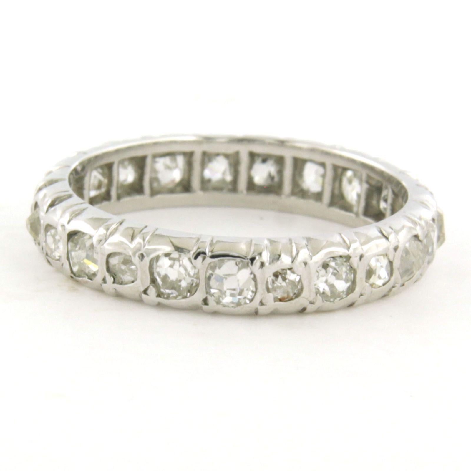 Old Mine Cut Eternity ring with old mine cut diamonds up to 1.40ct 18k gold For Sale