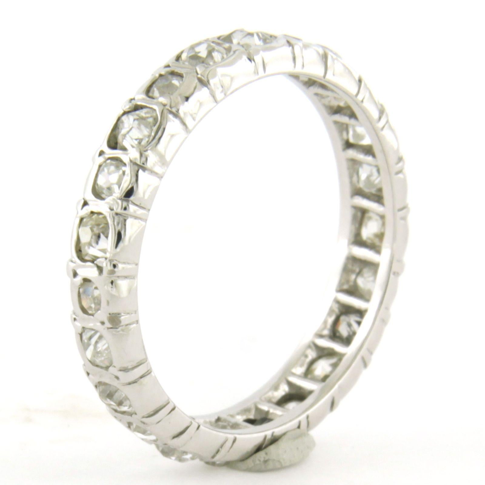 Eternity ring with old mine cut diamonds up to 1.40ct 18k gold For Sale 1