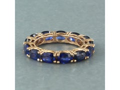 Anillo de eternidad con zafiro talla oval hasta 6,30 ct Oro rosa de 18 quilates 5,4 gramos