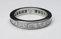 Eternity Ring with princess cut diamonds in platinum