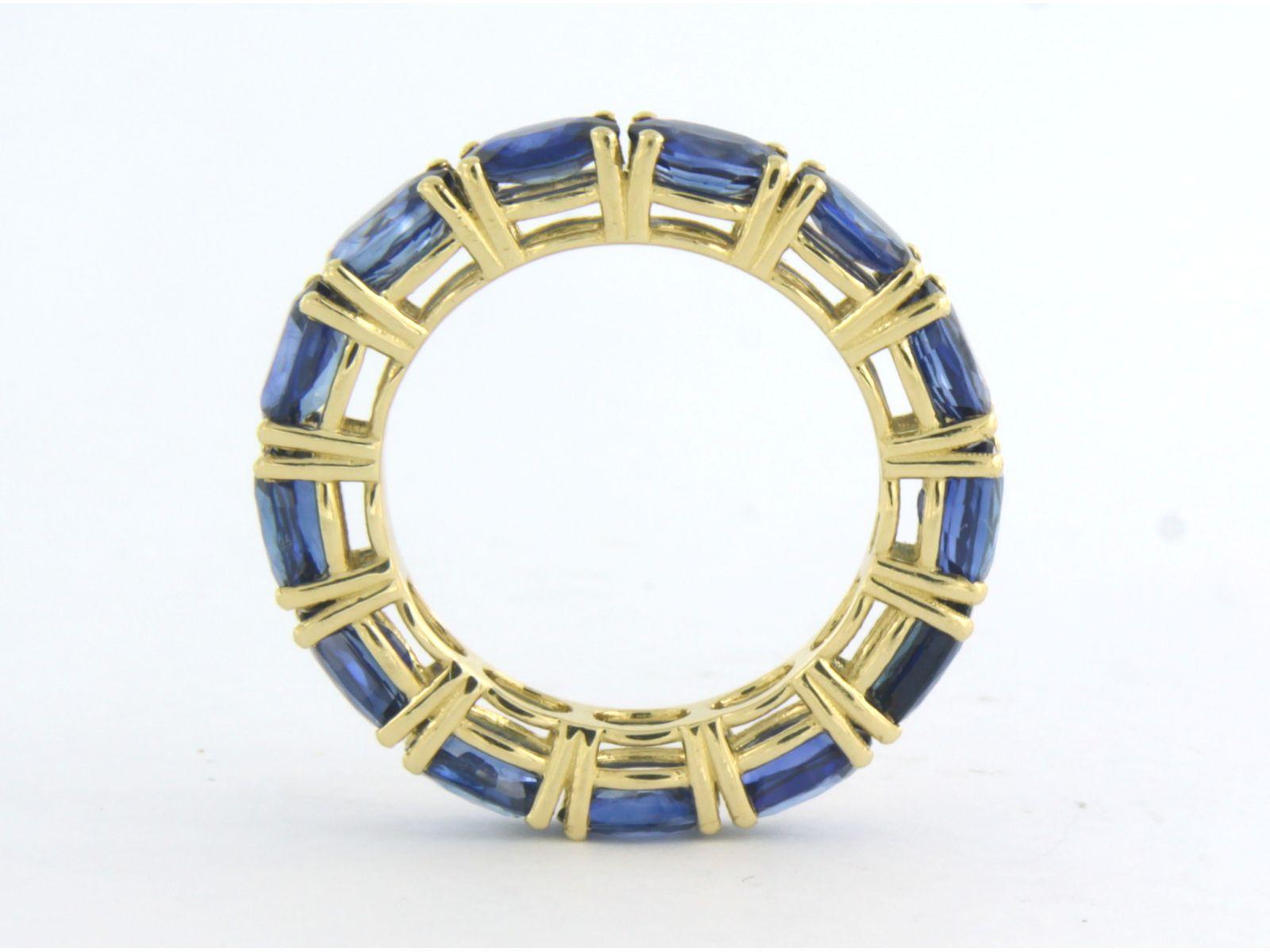 Oval Cut Eternity Ring with Sapphire 18k yellow gold For Sale