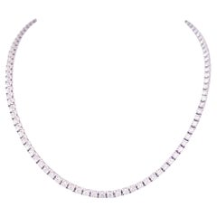 Eternity Riviera Necklace 5.50 Carat Diamond Tennis Necklace, White or Yellow