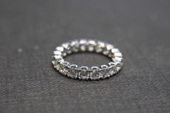 Eternity Round Brilliant Cut Diamond Wedding Band Ring in 18K White Gold