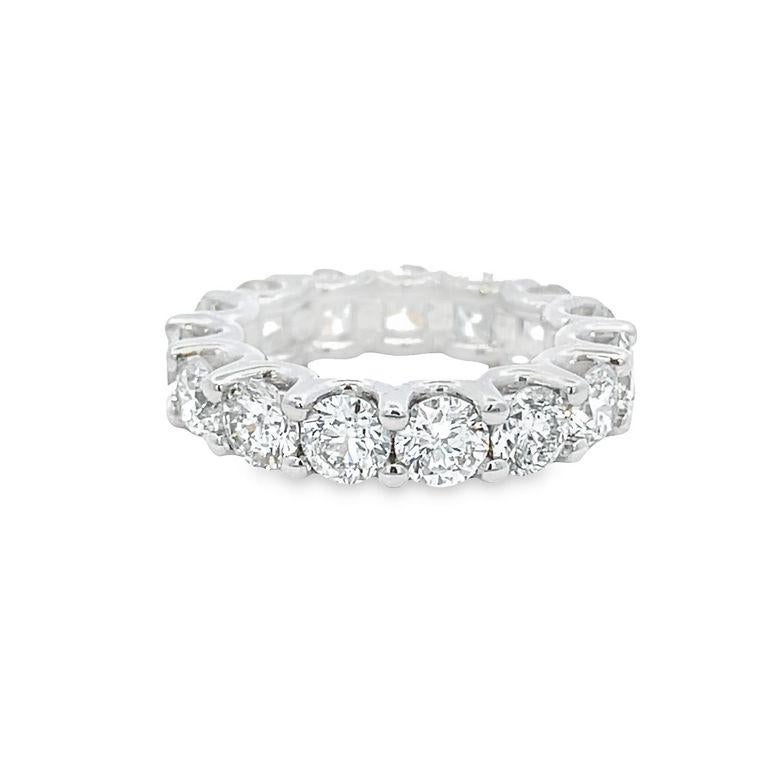Eternity Round Diamond Band 7.56ct 14k WG  In New Condition For Sale In New York, NY