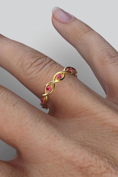 Eternity Ruby Band Handcrafted in Italy in 18k Solid Gold by Oltremare Gioielli