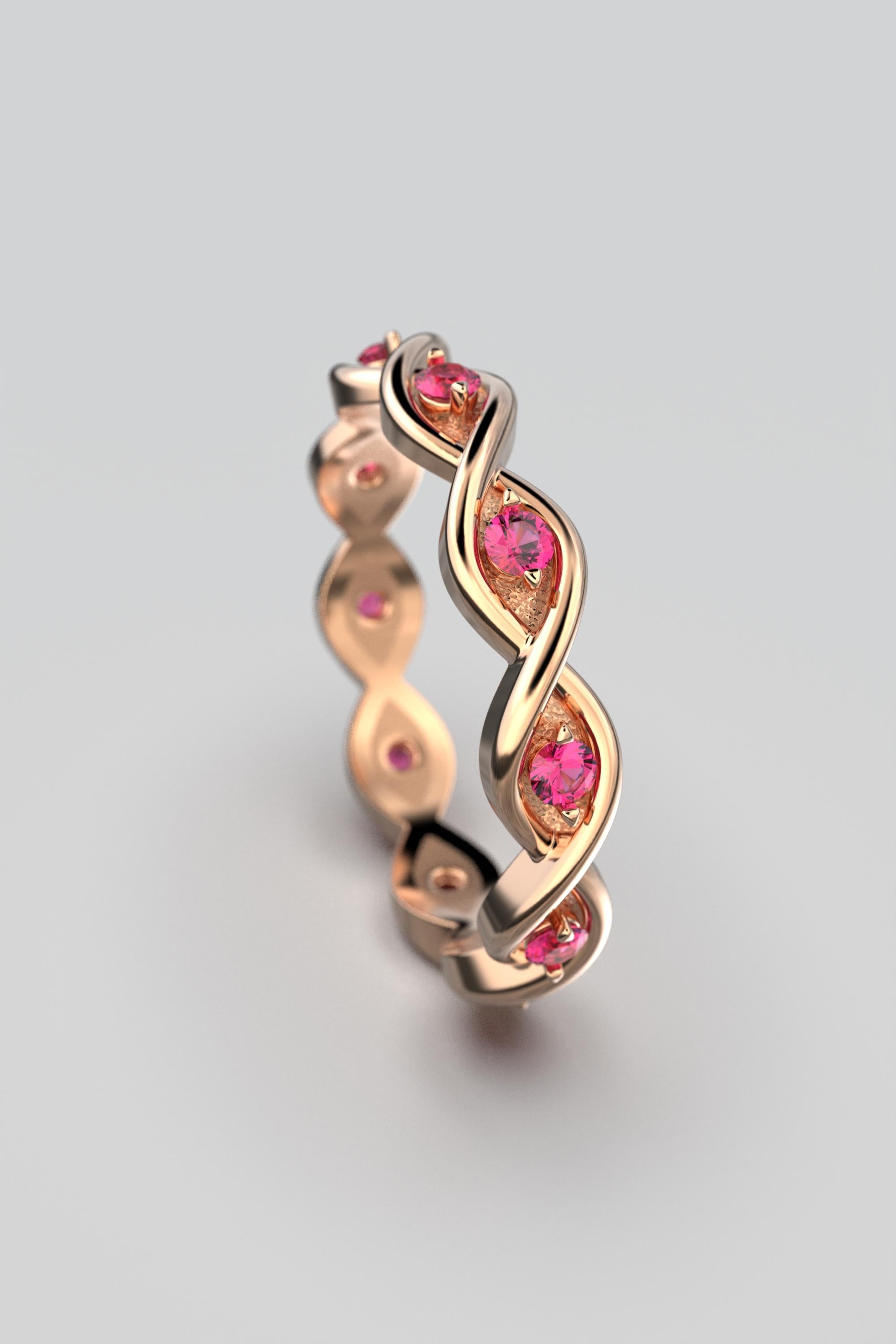 For Sale:  Eternity Ruby Band Handcrafted in Italy in 18k Solid Gold by Oltremare Gioielli 5