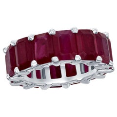 Eternity Ruby Emerald Cut 11.50 Carat