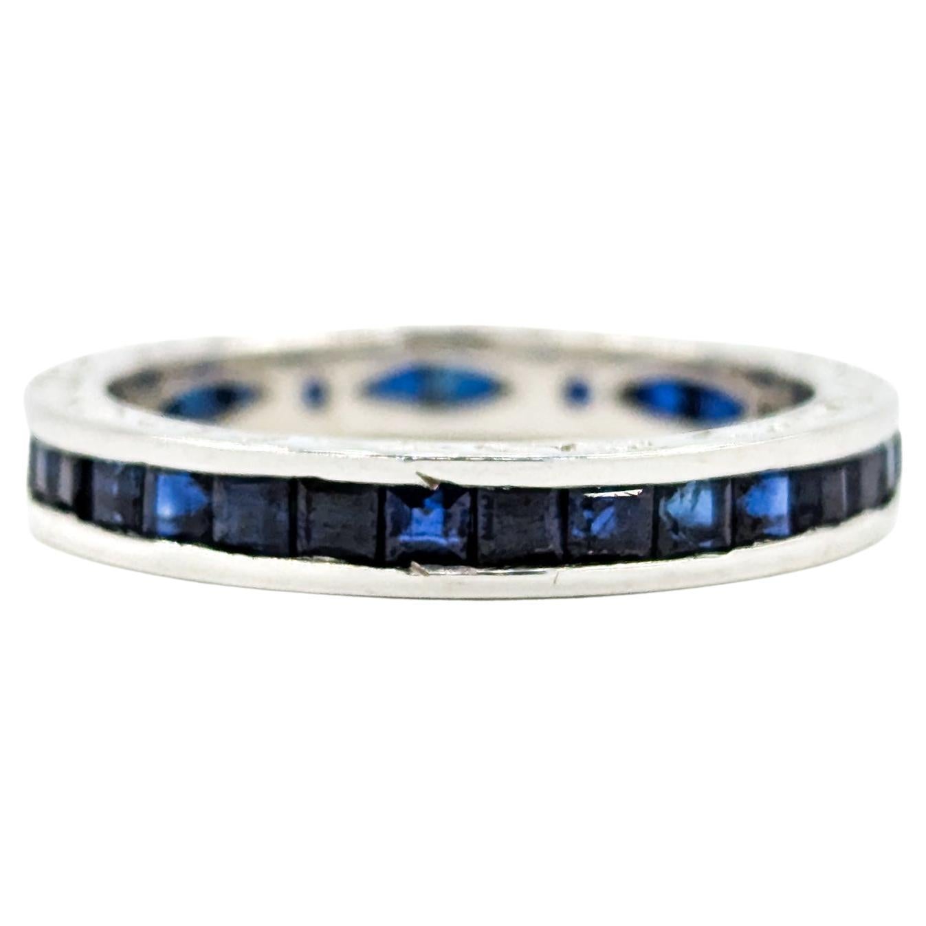 Eternity Sapphire Bridal Ring in White Gold