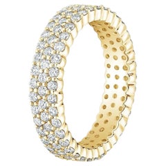 Eternity Triple Row 14K Gold Diamond Band Ring