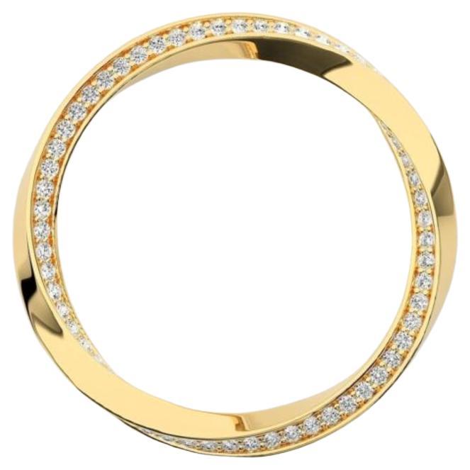 Eternity Twirl Round Cut Ring 18k Gold, 0.36ct For Sale