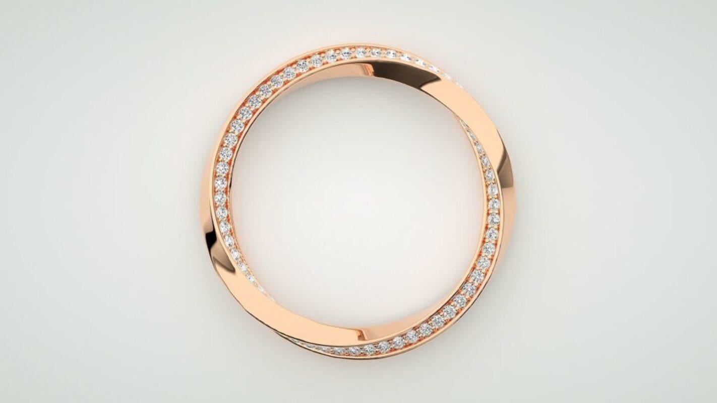 Eternity Twirl Round Cut Ring 18k Rose Gold, 0.36ct In New Condition For Sale In Leigh-On-Sea, GB