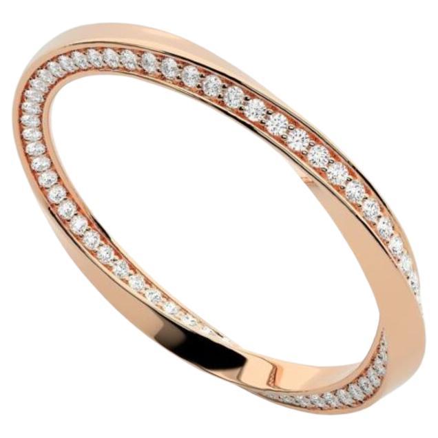 Eternity Twirl Round Cut Ring 18k Rose Gold, 0.36ct For Sale