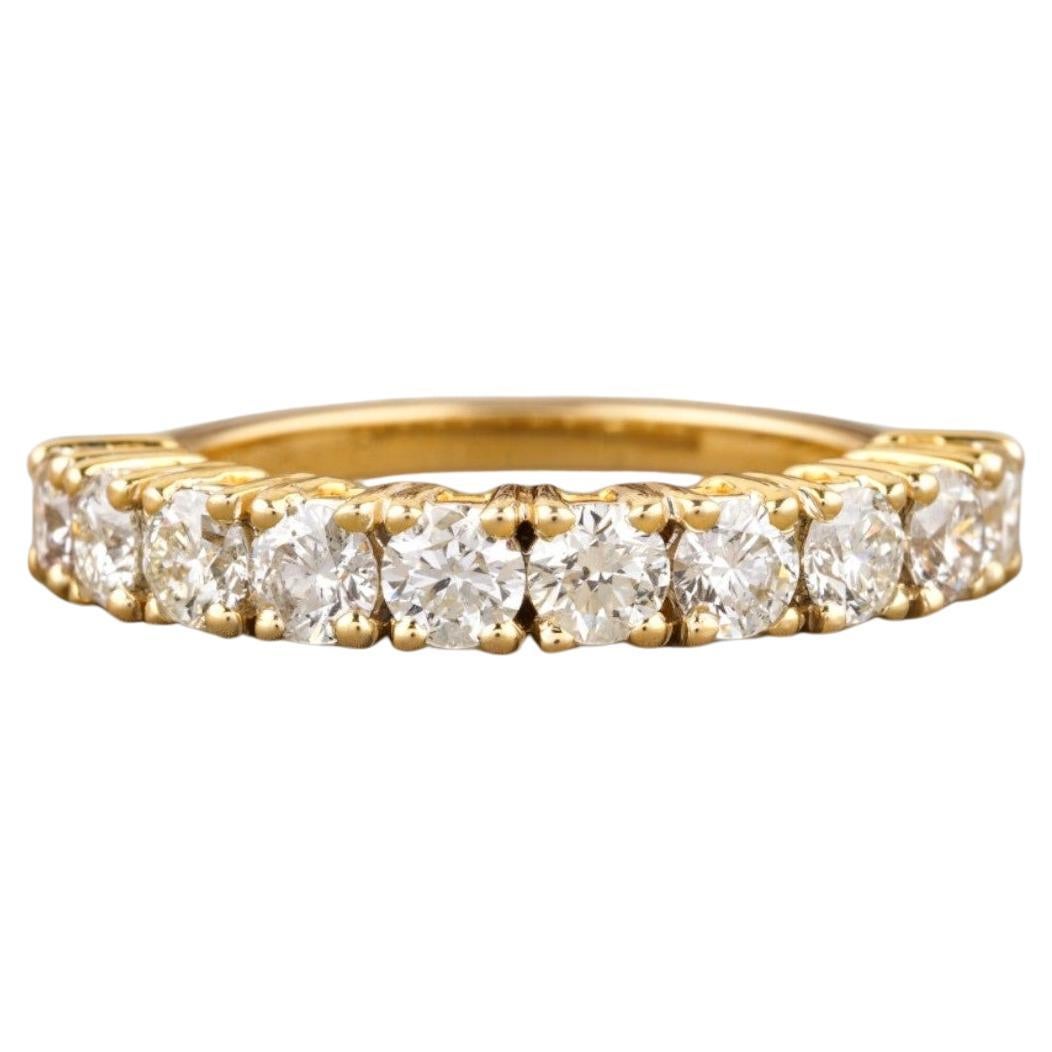 Eternity Wedding Diamond Band in 14K Solid Gold (Certified) For Sale