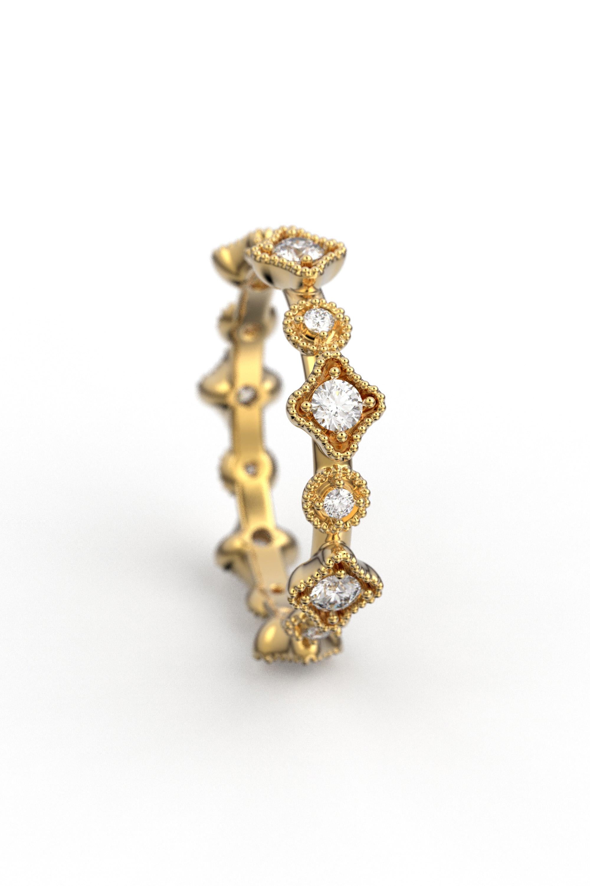 En venta: Alianza de Diamantes Eternidad, Oro Macizo Italiano 14k, 0,5 Quilates de Diamantes  2