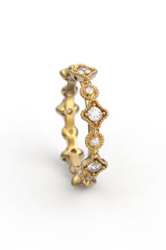 Eternity Wedding Diamond Band, Italian Solid Gold 14k, 0.5 Carats of Diamonds