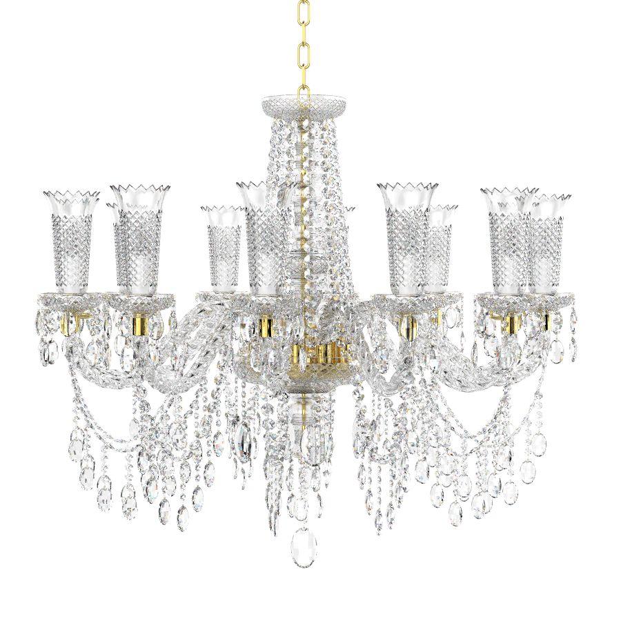 Eterno - A glimpse of infinity
This chandelier represents the segment of rich, highly decorative designs by Aysan.

An Iconic feature of this range are thick crystal chains with multiple trimmings and hand-cut crystal shades with a diamond pattern.
