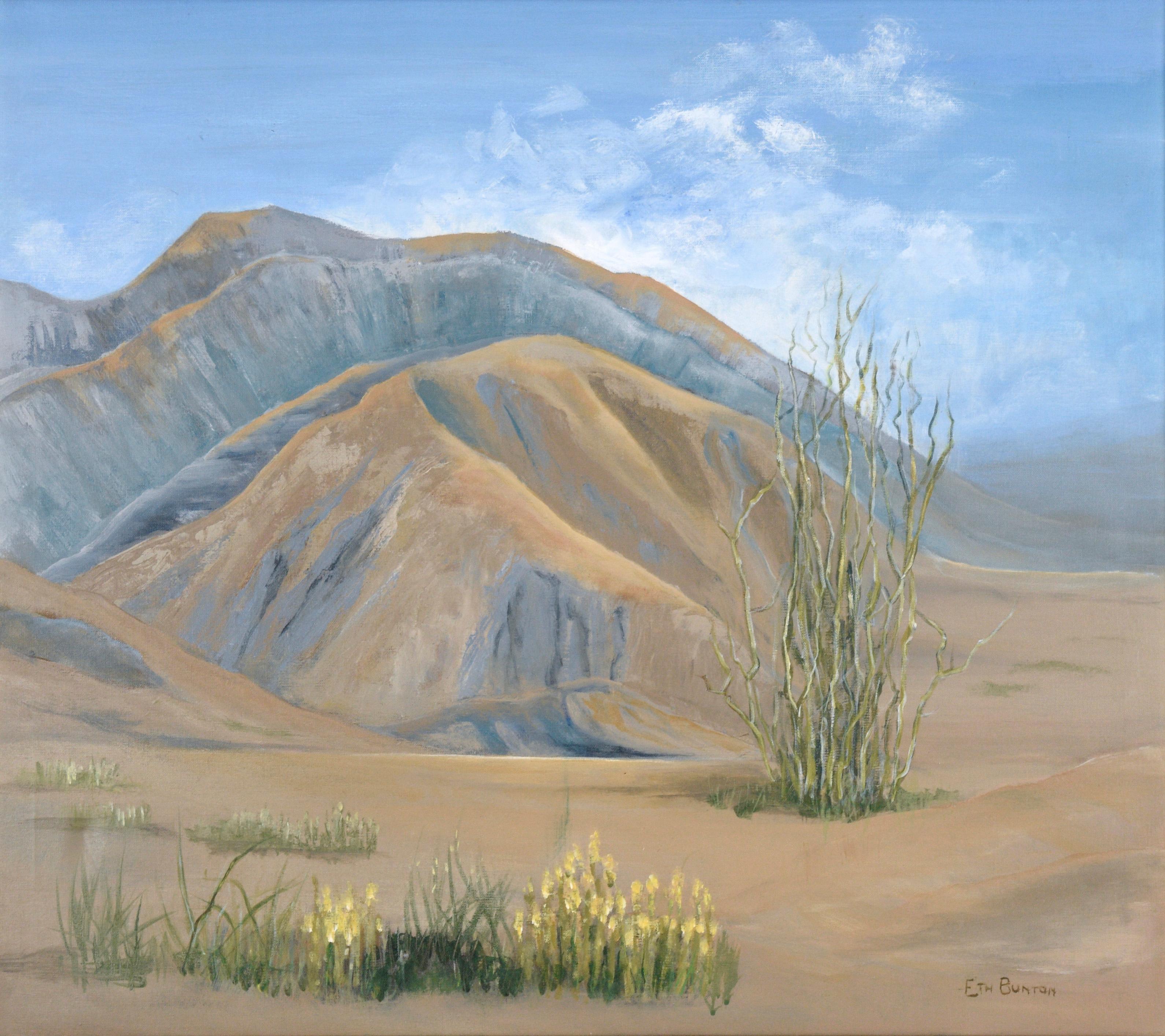 Desert Foothills Under a Blue Sky - Landscape in Acrylic on Canvas - Painting by Eth Bunton