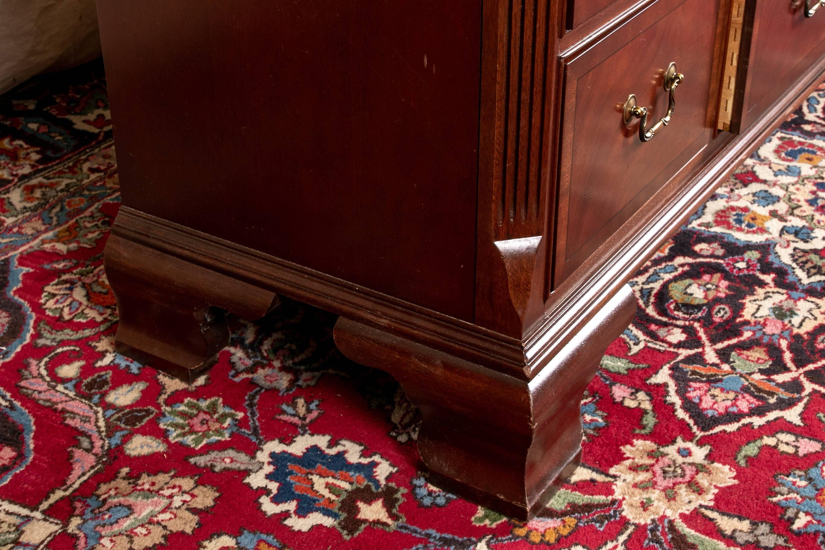 20th Century Ethan Allen 18th Century Style Tall Mahogany Mule Chest with Multiple Drawers