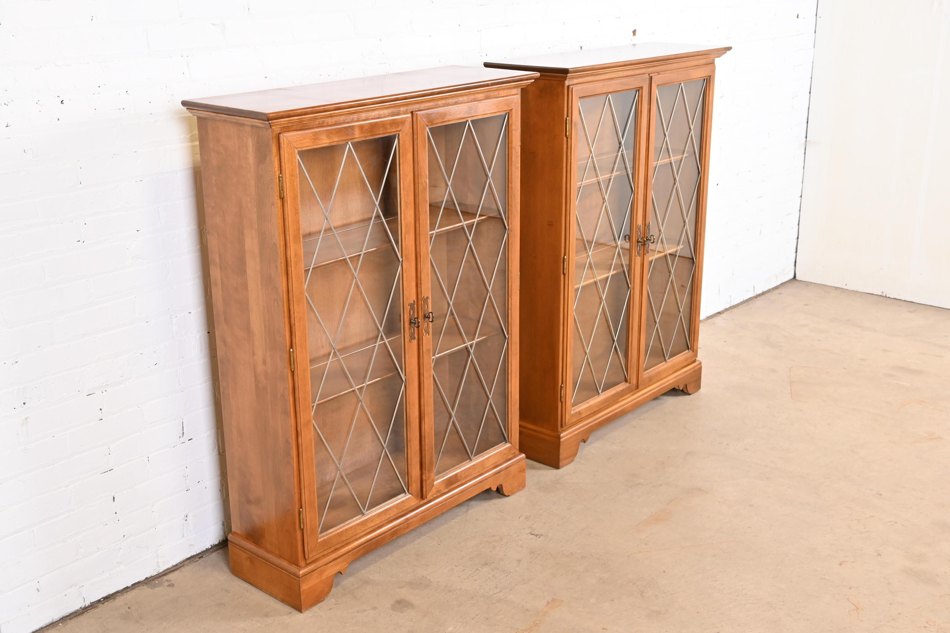 Ethan Allen American Colonial Birch Bookcases, Pair 1
