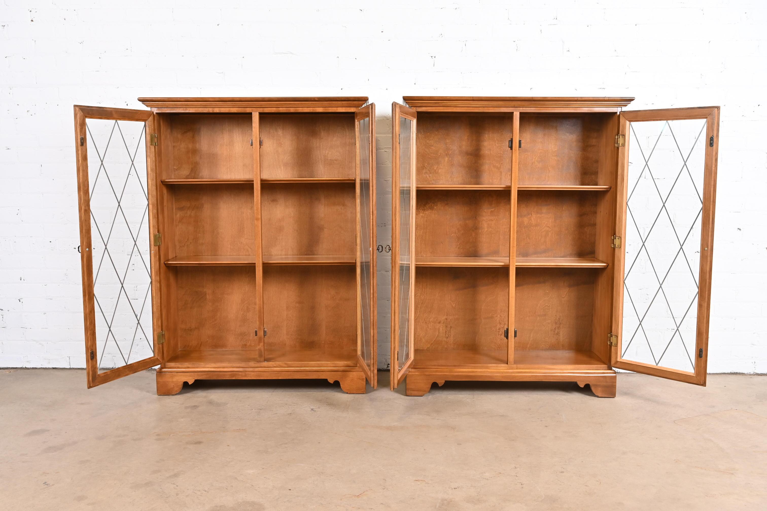 Ethan Allen American Colonial Birch Bookcases, Pair 3