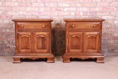 Ethan Allen American Colonial Cherry Wood Nightstands, Pair