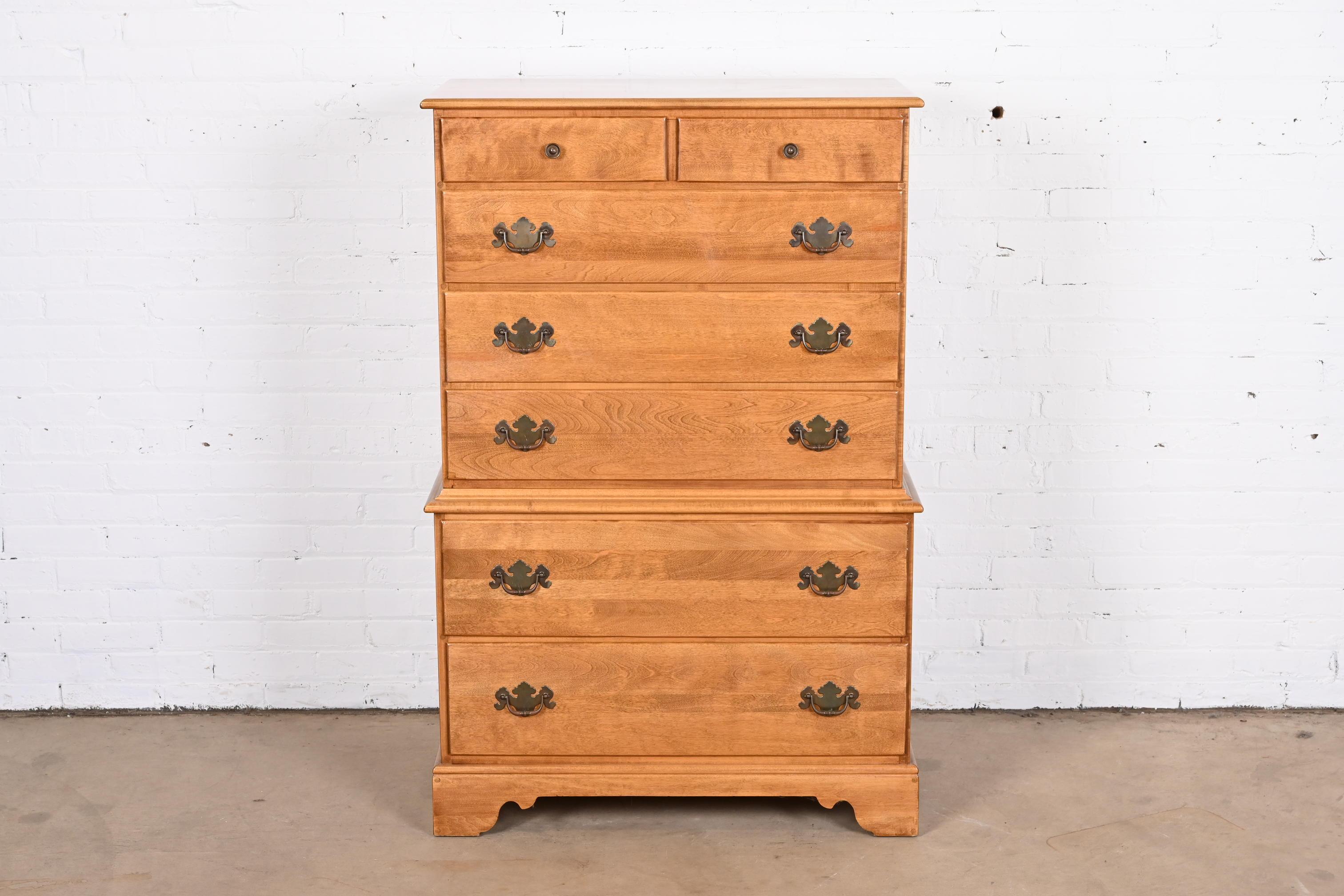 ethan allen highboy dresser