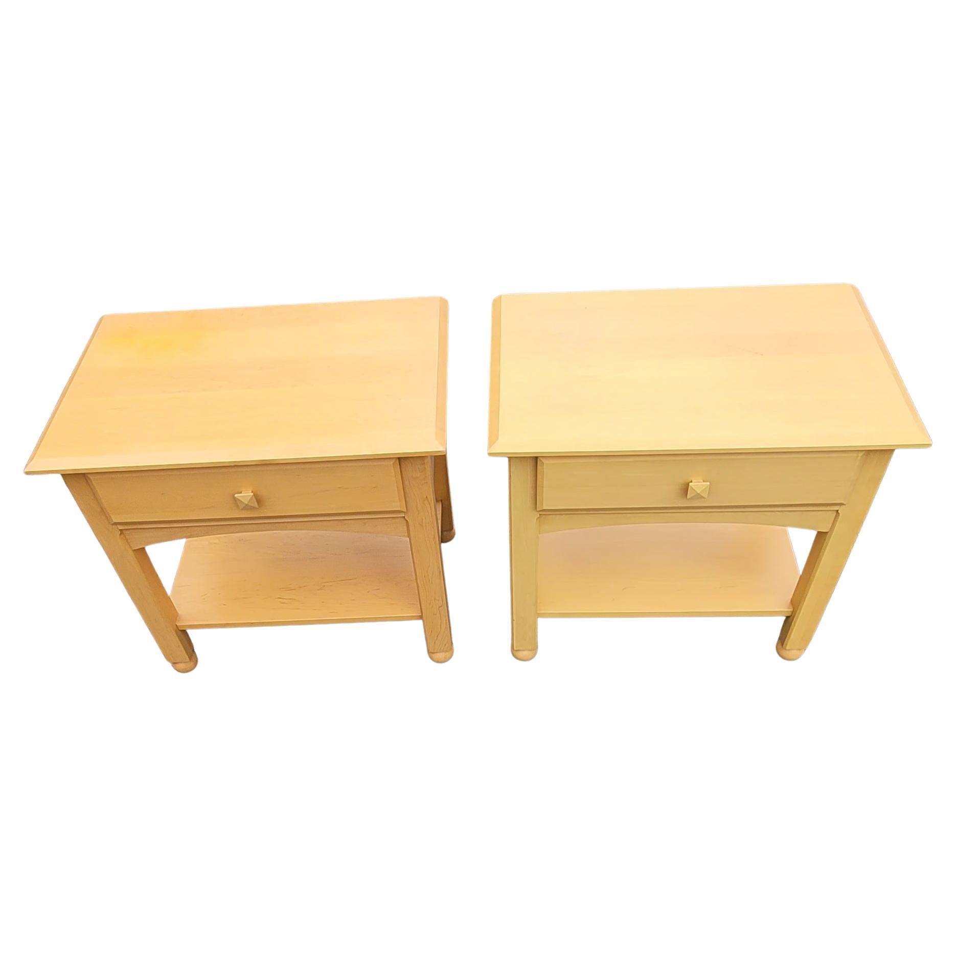 Modern Ethan Allen American Dimensions Collection Birch Bedside Tables Nightstands