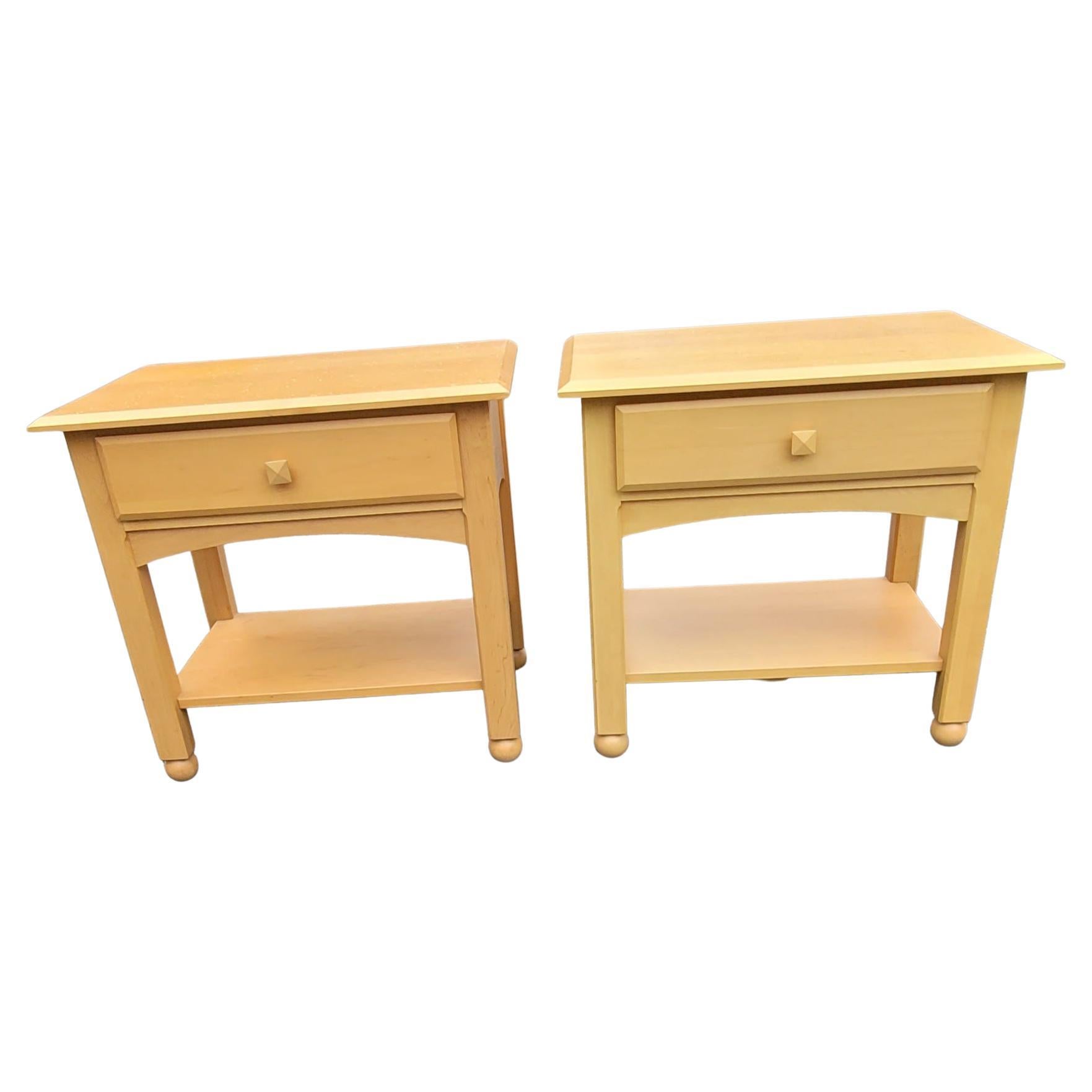 Ethan Allen American Dimensions Collection Birch Bedside Tables Nightstands