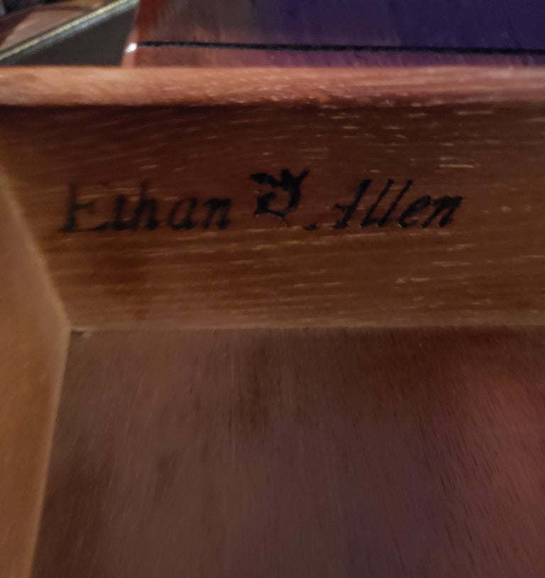 Ethan Allen Antique Pine Old Tavern Collection Side Tables Circa 1960s